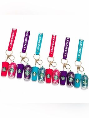 Novelty Squishy Cup Keychain Bundle | Colorful Coffee Drink Bag Charms